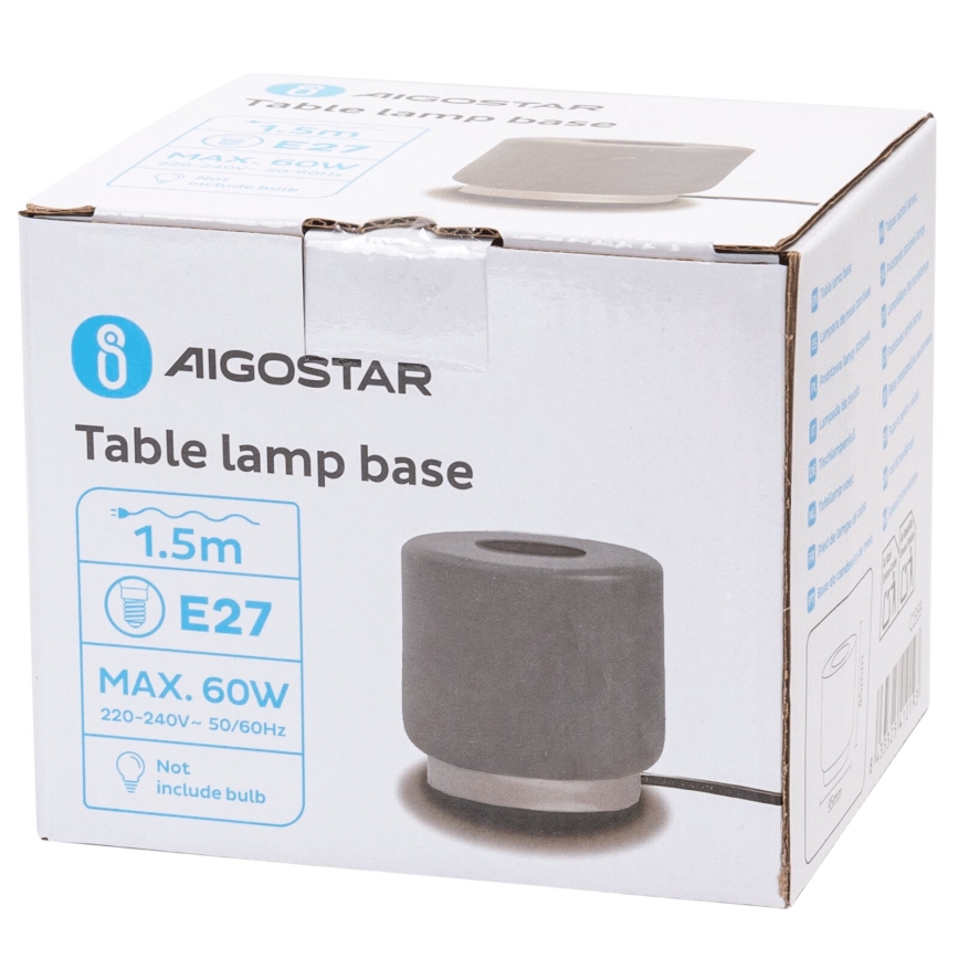Aigostar - Tischleuchte 1xE27/60W/230V grau