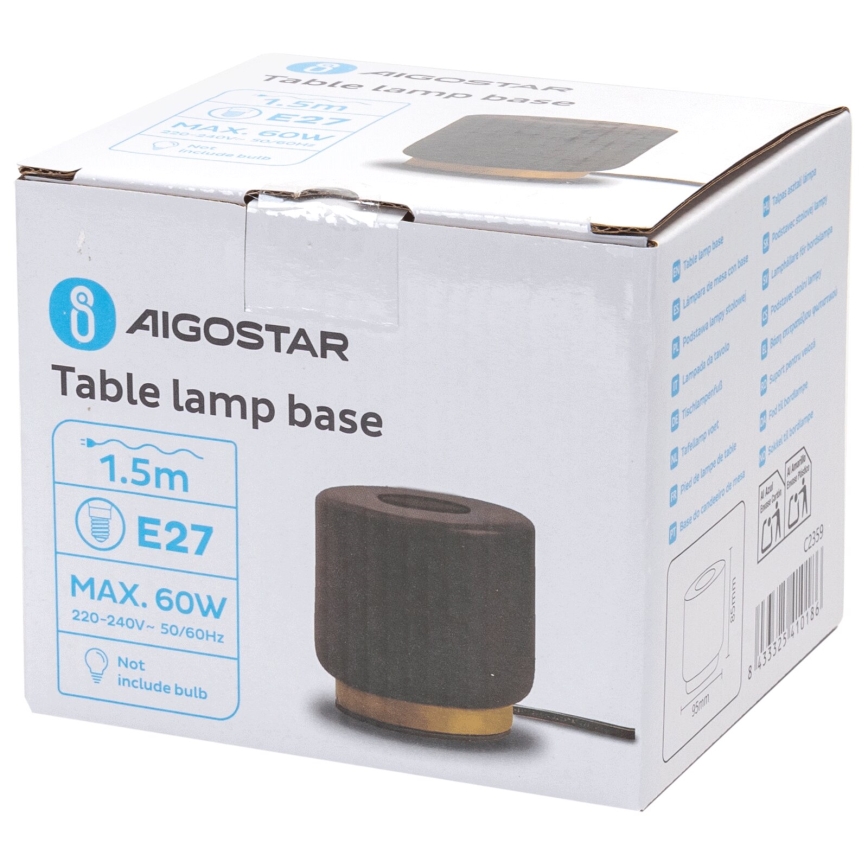 Aigostar - Tischleuchte 1xE27/60W/230V schwarz
