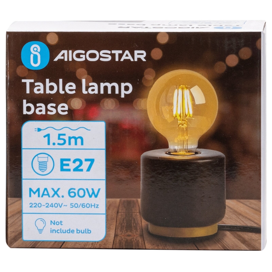 Aigostar - Tischleuchte 1xE27/60W/230V schwarz