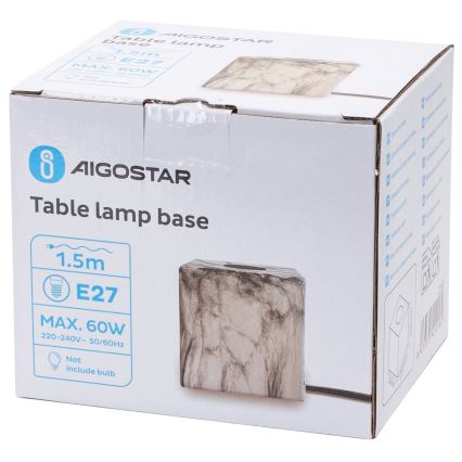 Aigostar - Tischleuchte 1xE27/60W/230V weiß/grau