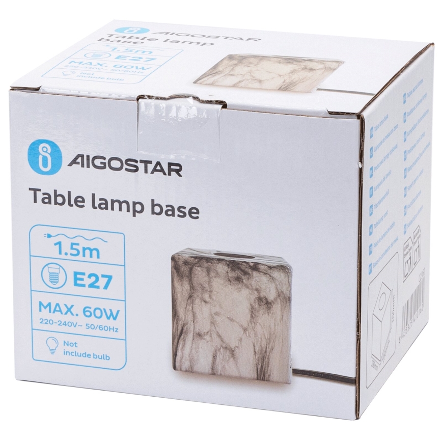 Aigostar - Tischleuchte 1xE27/60W/230V weiß/grau
