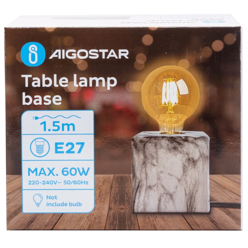 Aigostar - Tischleuchte 1xE27/60W/230V weiß/grau