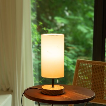 Aigostar - Tischleuchte mit USB-Anschluss 1xE27/40W/230V beige