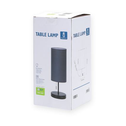 Aigostar - Tischleuchte mit USB-Anschluss 1xE27/40W/230V schwarz