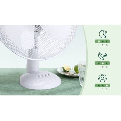 Aigostar - Tischventilator 45W/230V 34 cm weiß