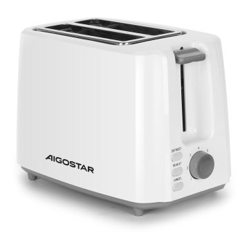 Aigostar - Toaster mit zwei Schlitzen 750W/230V weiß