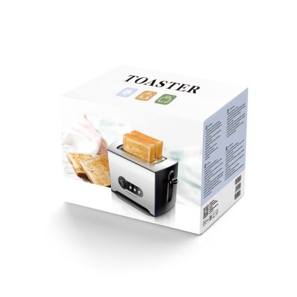 Aigostar - Toaster mit zwei Schlitzen 900W/230V matt Chrom