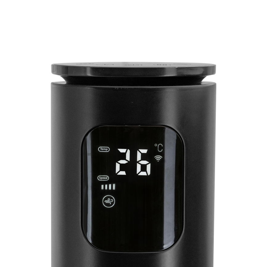 Aigostar - Turm-Ventilator 50W/230V schwarz Wi-Fi + Fernbedienung