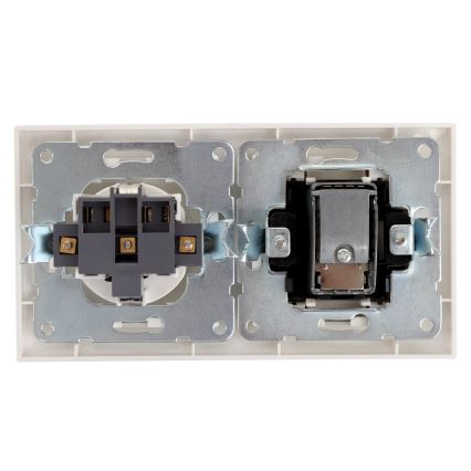 Aigostar - TV-Dose und SCHUKO-Steckdose 230 V mit Rahmen, weiß