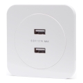 Aigostar - USB-Netzsteckdose mit Rahmen, 2x USB-A, weiß