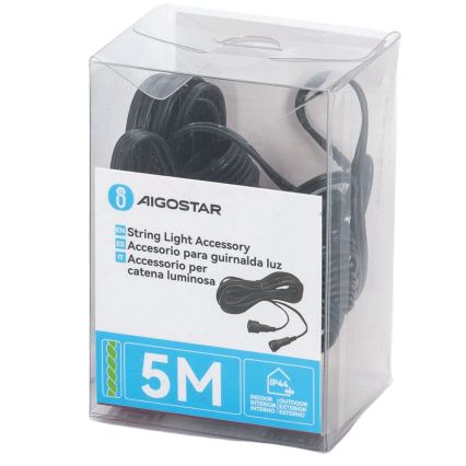 Aigostar - Verlängerungskabel für Lichterketten (Außenbereich), 5 m, Schutzart IP45, dunkelgrün