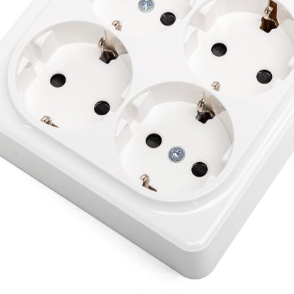 Aigostar - Vierfach-Wandsteckdose SCHUKO 250 V weiß