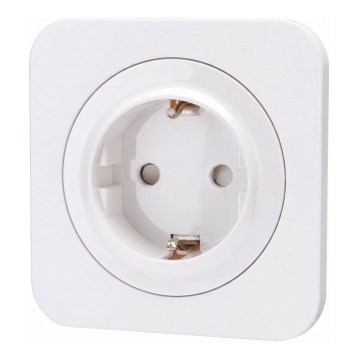 Aigostar - Wandsteckdose mit Abdeckrahmen SCHUKO 250V/16A weiß