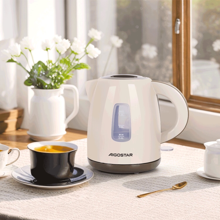 Aigostar - Wasserkocher 1,2l 2200W/230V beige