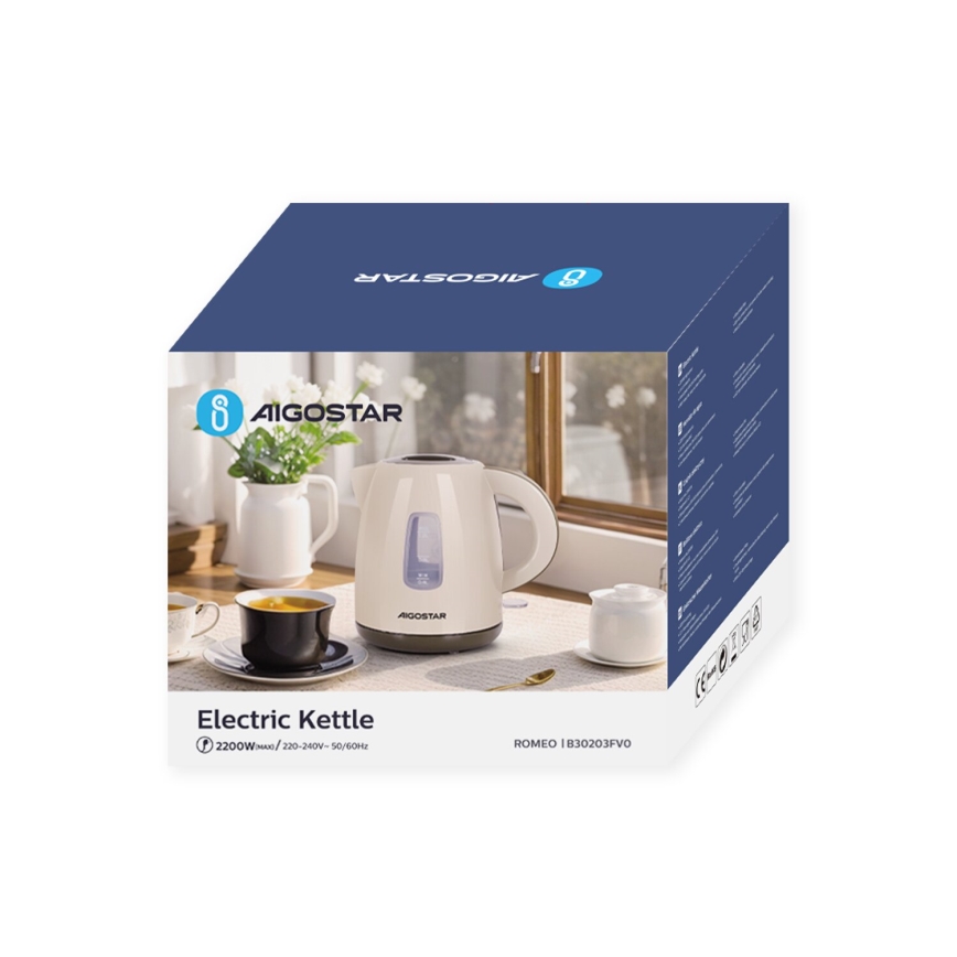 Aigostar - Wasserkocher 1,2l 2200W/230V beige