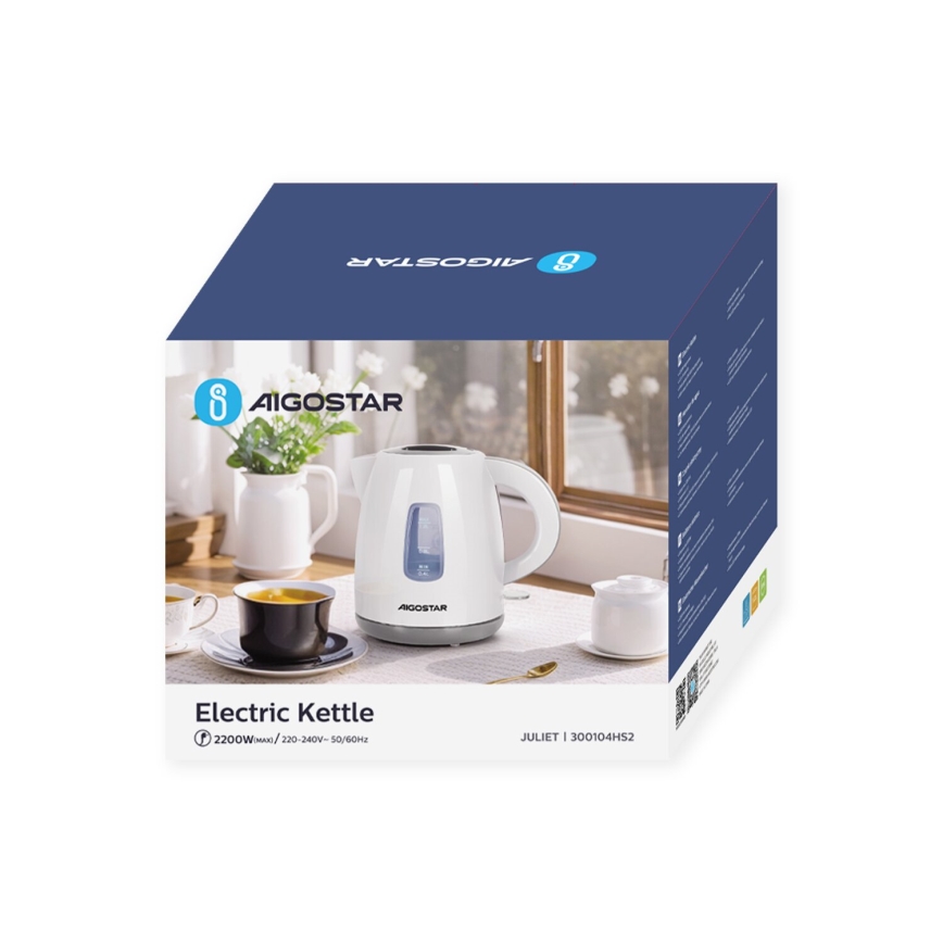 Aigostar - Wasserkocher 1,2l 2200W/230V weiß
