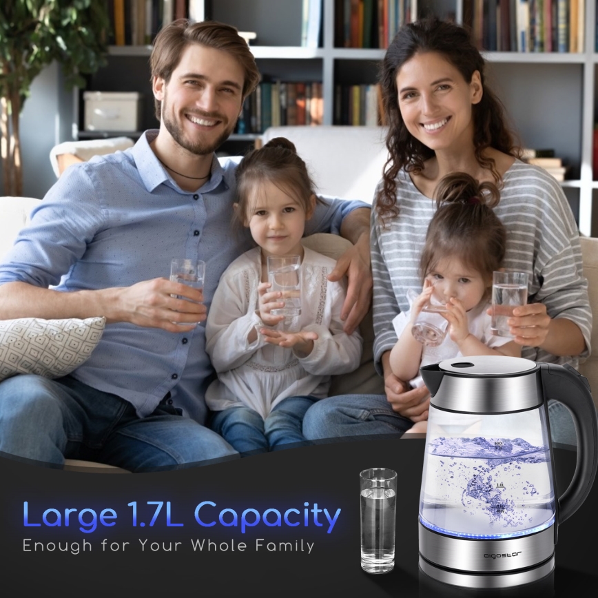 Aigostar - Wasserkocher 1,7 l 2200W/230V klar/schwarz