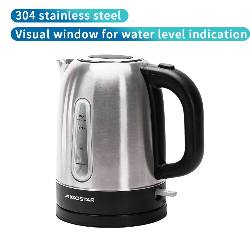 Aigostar - Wasserkocher 1,7l 2200W/230V matt Chrom