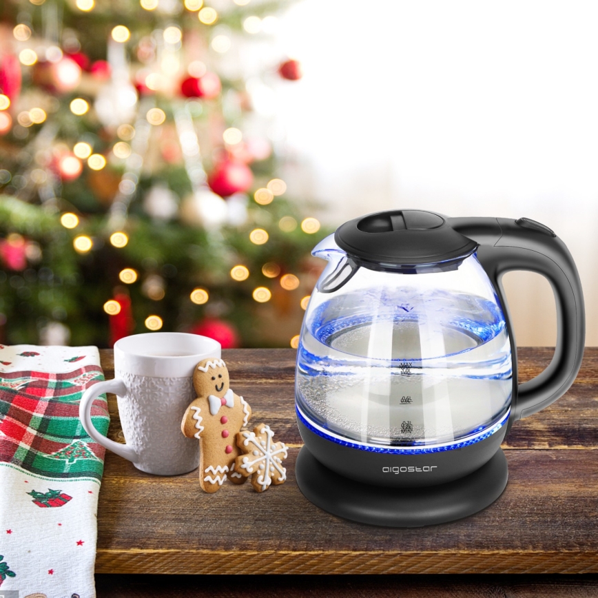 Aigostar - Wasserkocher 1 l 2200W/230V schwarz