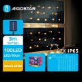 Aigostar - Weihnachtliche LED-Solarlichterkette  100xLED/8 Funktionen 4x1m IP65 warmweiβ