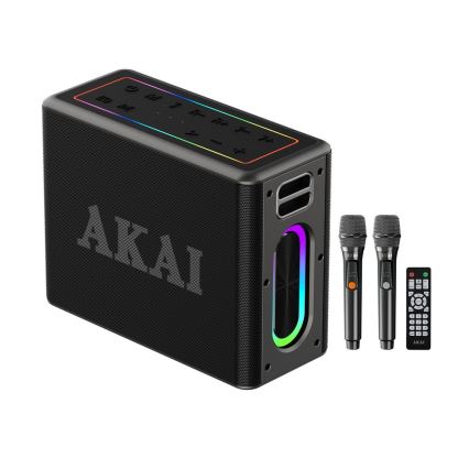 AKAI ABTSW-120 - Kabelloser Lautsprecher mit zwei Mikrofonen 80W/4000 mAh IPX6