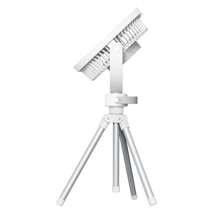 Wiederaufladbarer Tischventilator mit LED-Beleuchtung 8W/3,7V 2400 mAh Weiß