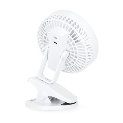 Wiederaufladbarer Tischventilator mit Clip VIENTO 6W/5V 2000 mAh Weiß