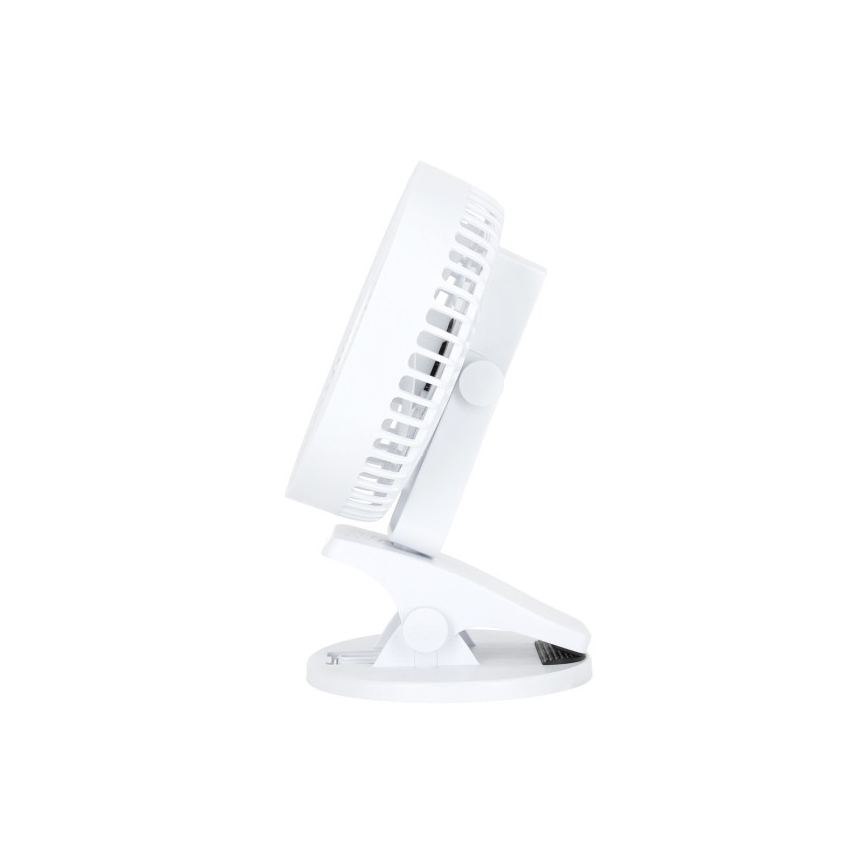 Wiederaufladbarer Tischventilator mit Clip VIENTO 6W/5V 2000 mAh Weiß