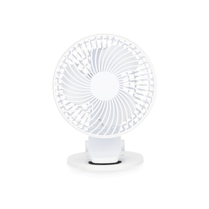 Wiederaufladbarer Tischventilator mit Clip VIENTO 6W/5V 2000 mAh Weiß