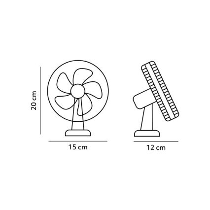 Wiederaufladbarer Tischventilator mit Clip VIENTO 6W/5V 2000 mAh Weiß
