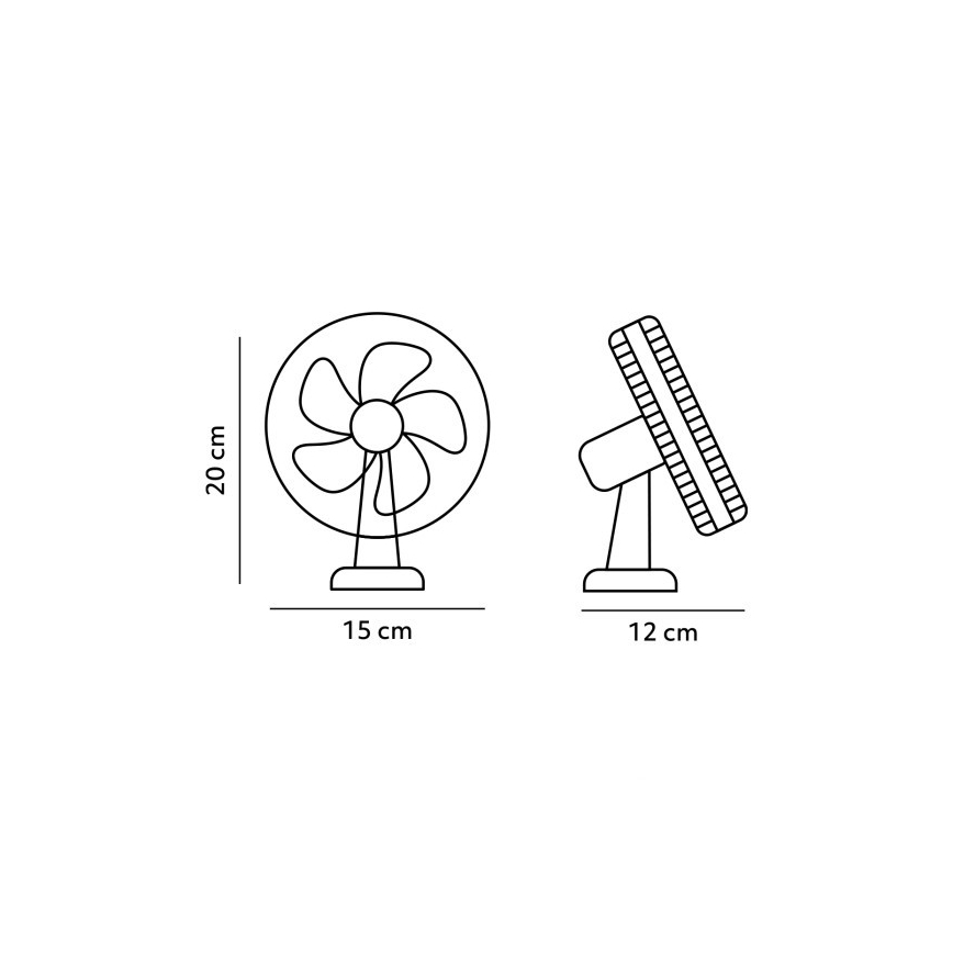Wiederaufladbarer Tischventilator mit Clip VIENTO 6W/5V 2000 mAh Weiß