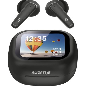 Aligator ATR10BK - Kabellose Kopfhörer mit Übersetzer 2-in-1 Pods Translate 470 mAh + 2x 40 mAh schwarz