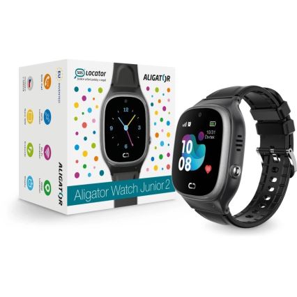 Aligator AW11BK - Kinder-Smartwatch Watch Junior 2, 450 mAh, IP67, Wi-Fi, schwarz