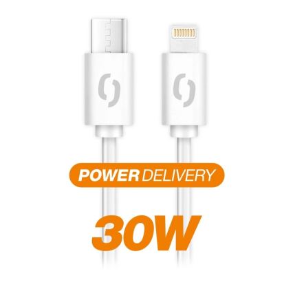 Aligator DATKP61 - USB-Kabel USB-C / Lightning 30 W Power Delivery 2,5 m weiß