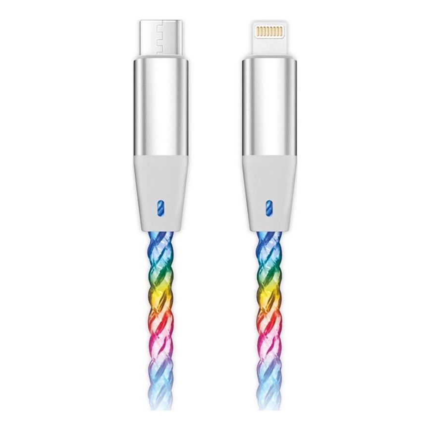 Aligator DATKP63 - USB-Kabel USB-C / Lightning mit LED-Beleuchtung 30W Power Delivery 1,2m