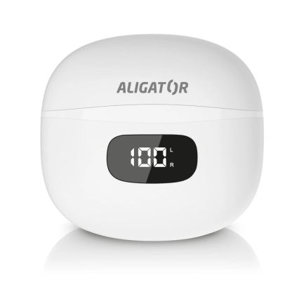 Aligator TWS08WT - Kabellose In-Ear-Kopfhörer mit ANC, 200 mAh + 2x 30 mAh, IP40, weiß