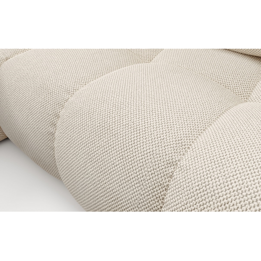Gepolstertes Ecksofa ALMADA in L‑Form mit Schlaffunktion und Stauraum, links, hellbeige