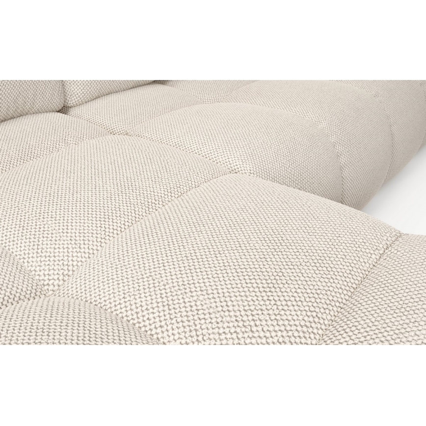 Gepolstertes Ecksofa ALMADA in L‑Form mit Schlaffunktion und Stauraum, links, hellbeige