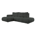 ALMADA Ecksofa (L‑Form), ausziehbar mit Schlaffunktion, gepolstert, mit Stauraum, links, Anthrazit