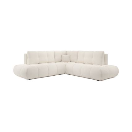 ALMADA Ecksofa mit Schlaffunktion und Stauraum, L‑Form, links, Beige