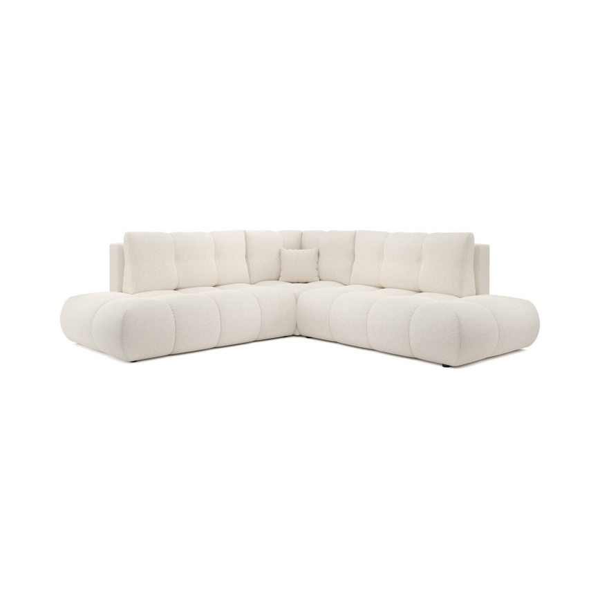 ALMADA Ecksofa mit Schlaffunktion und Stauraum, L‑Form, links, Beige