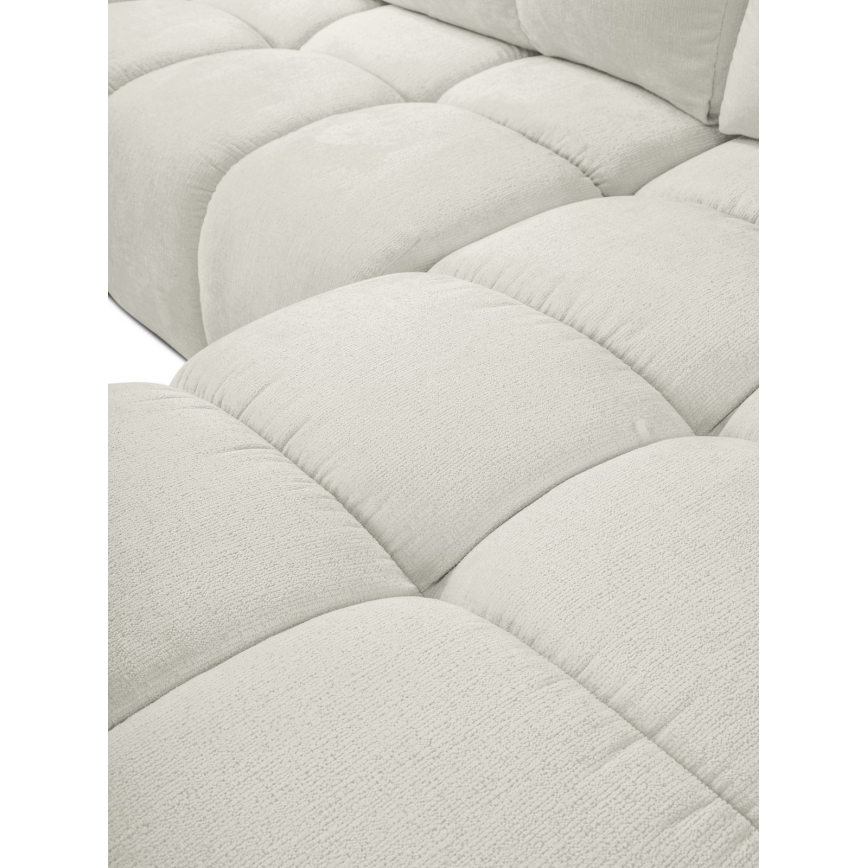 Gepolstertes L-Ecksofa ALMADA mit Schlaffunktion und Stauraum, rechts, Beige