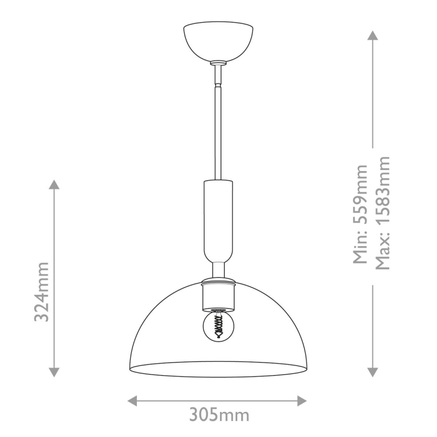 Alora Mood - Deckenleuchte an Stange JUDE 1xE27/60W/230V d 30,5 cm Messing