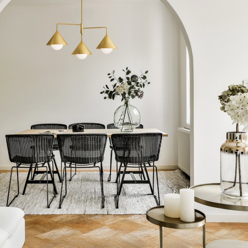 Alora Mood - Pendelleuchte mit Stange REMYCK 3xE27/60W/230V goldfarben