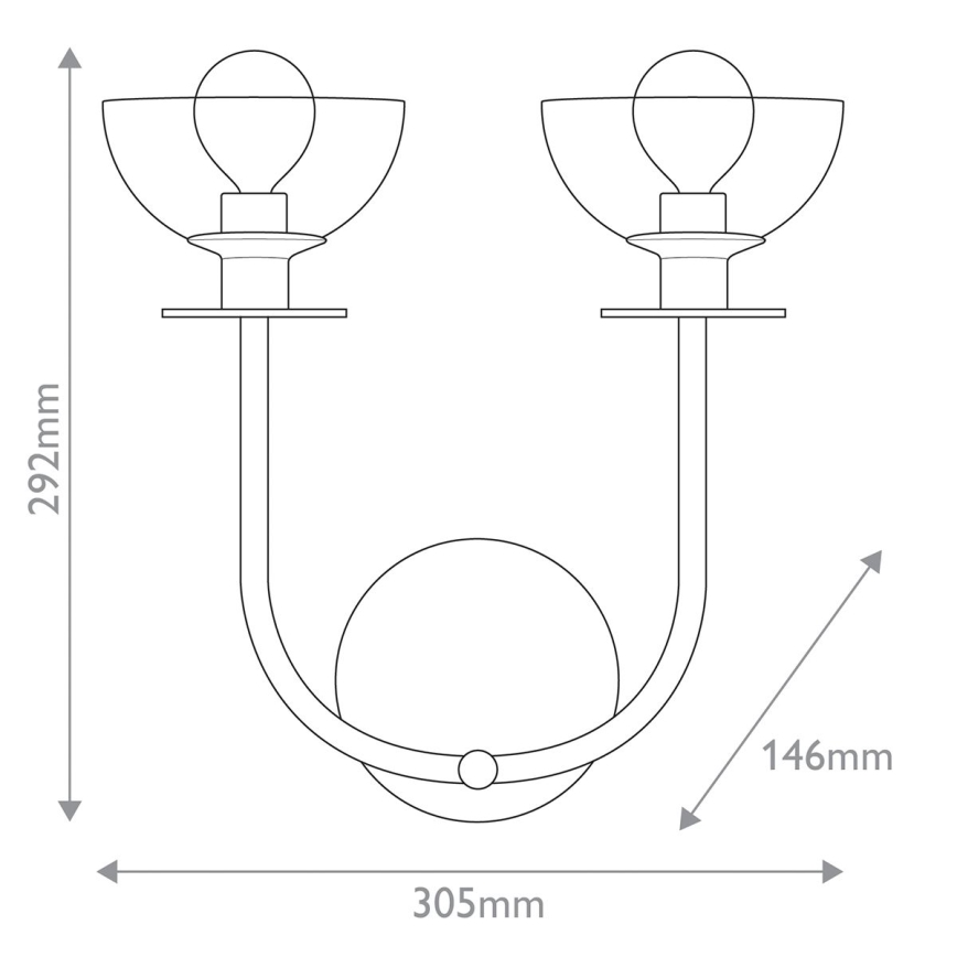 Alora Mood - Wandleuchte SYLVIA 2xE14/40W/230V goldfarben