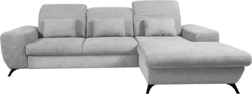 ALTA Ecksofa mit Schlaffunktion, L‑Form, rechts, gepolstert, mit integriertem Stauraum, grau