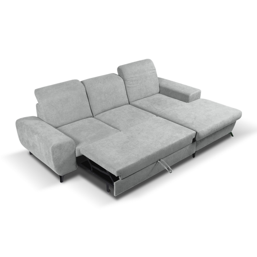 ALTA Ecksofa mit Schlaffunktion, L‑Form, rechts, gepolstert, mit integriertem Stauraum, grau