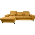 ALTA Ecksofa mit Schlaffunktion und Stauraum, L‑Form, links, gelb