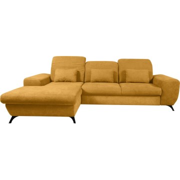 ALTA Ecksofa mit Schlaffunktion und Stauraum, L‑Form, links, gelb