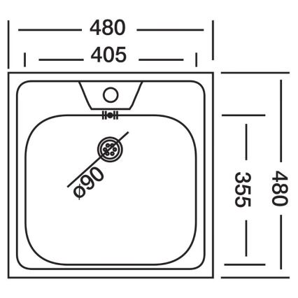 ALVEUS 1074634 - Küchenspüle ALLUX 48x48 cm Edelstahl satiniert